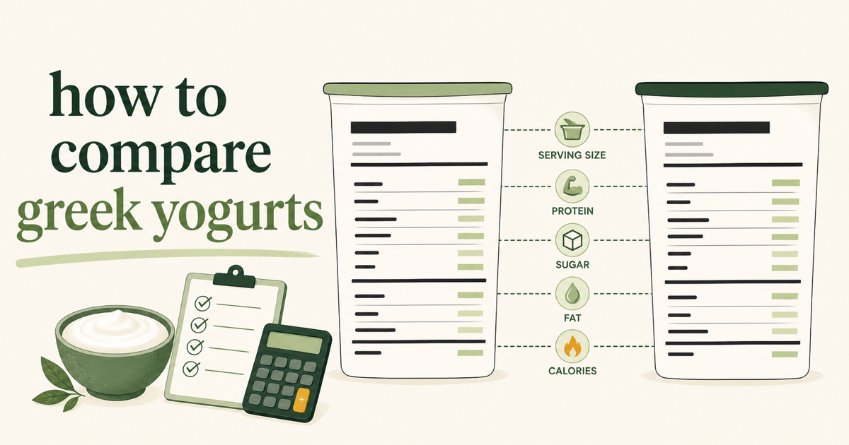 A Nutrition Facts panel with two columns headed per serving and per container